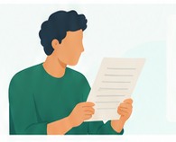A person reading through a statement